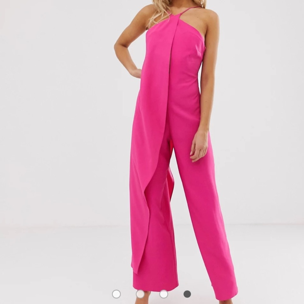 ASOS DESIGN cross front jumpsuit with drape - Picture 1 of 4